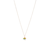 Puzzle charm in 9K rose gold and rainbow enamel - Rose Gold