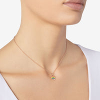 Puzzle charm in 9K rose gold and rainbow enamel - Rose Gold