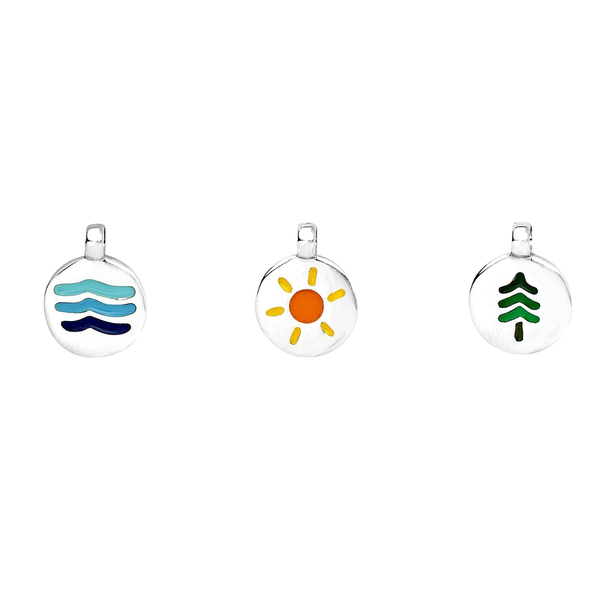 Plate set silver & enamel Charm - Silver