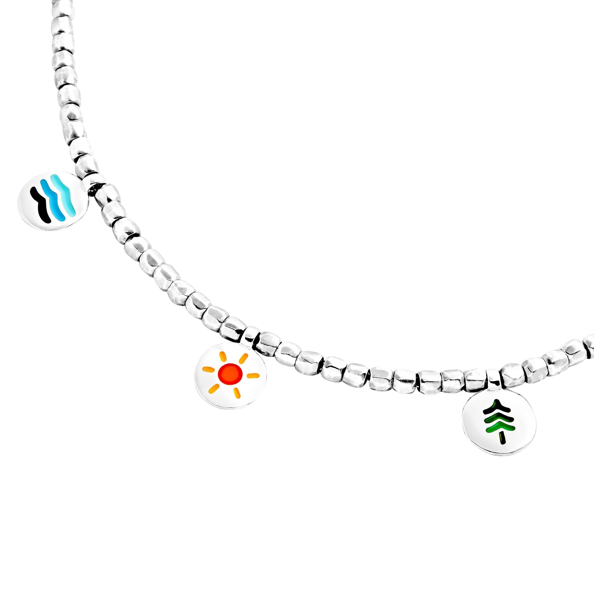 Charm Piastrine Wwf Mare Cielo Terra  - Silver