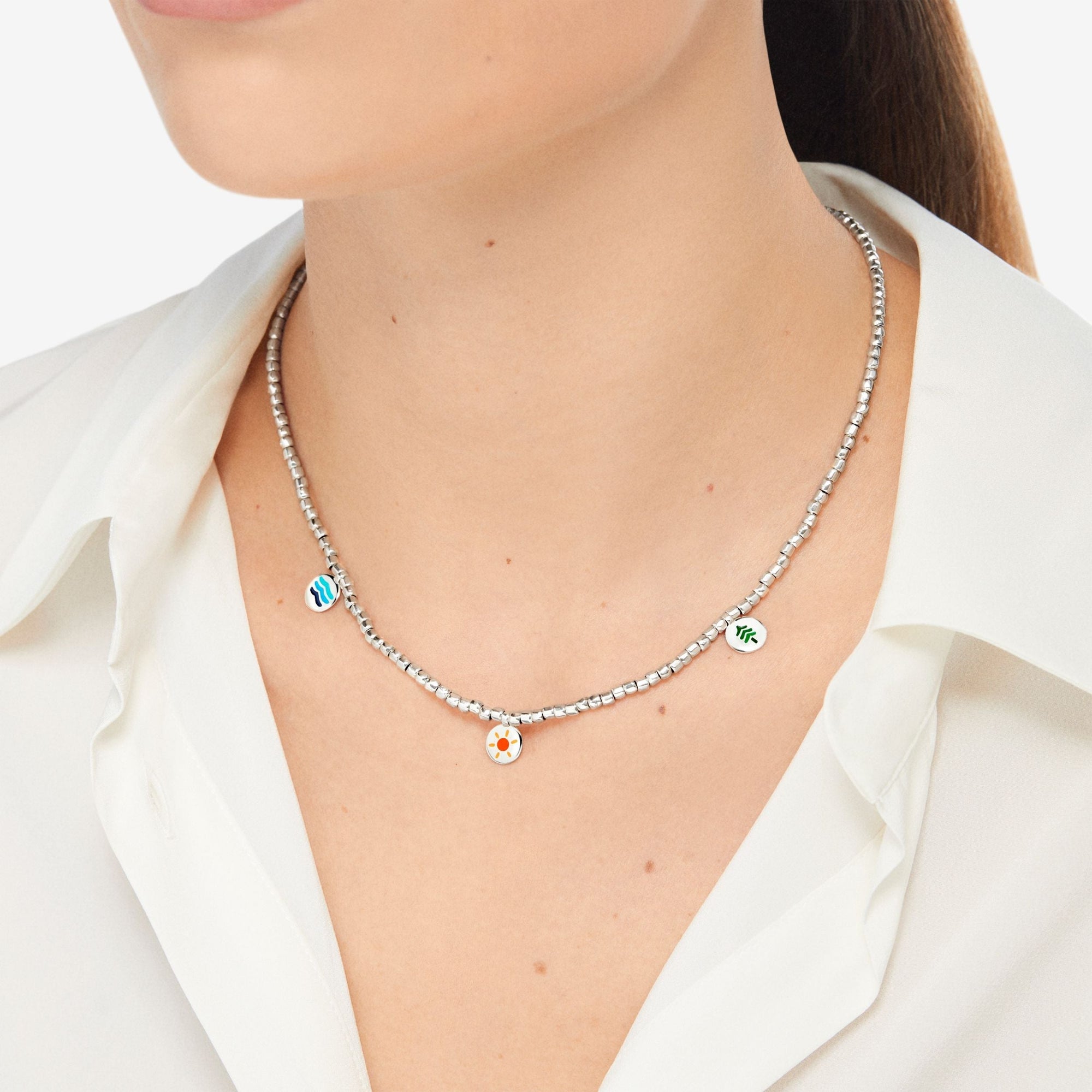 Charm Piastrine Wwf Mare Cielo Terra  - Silver