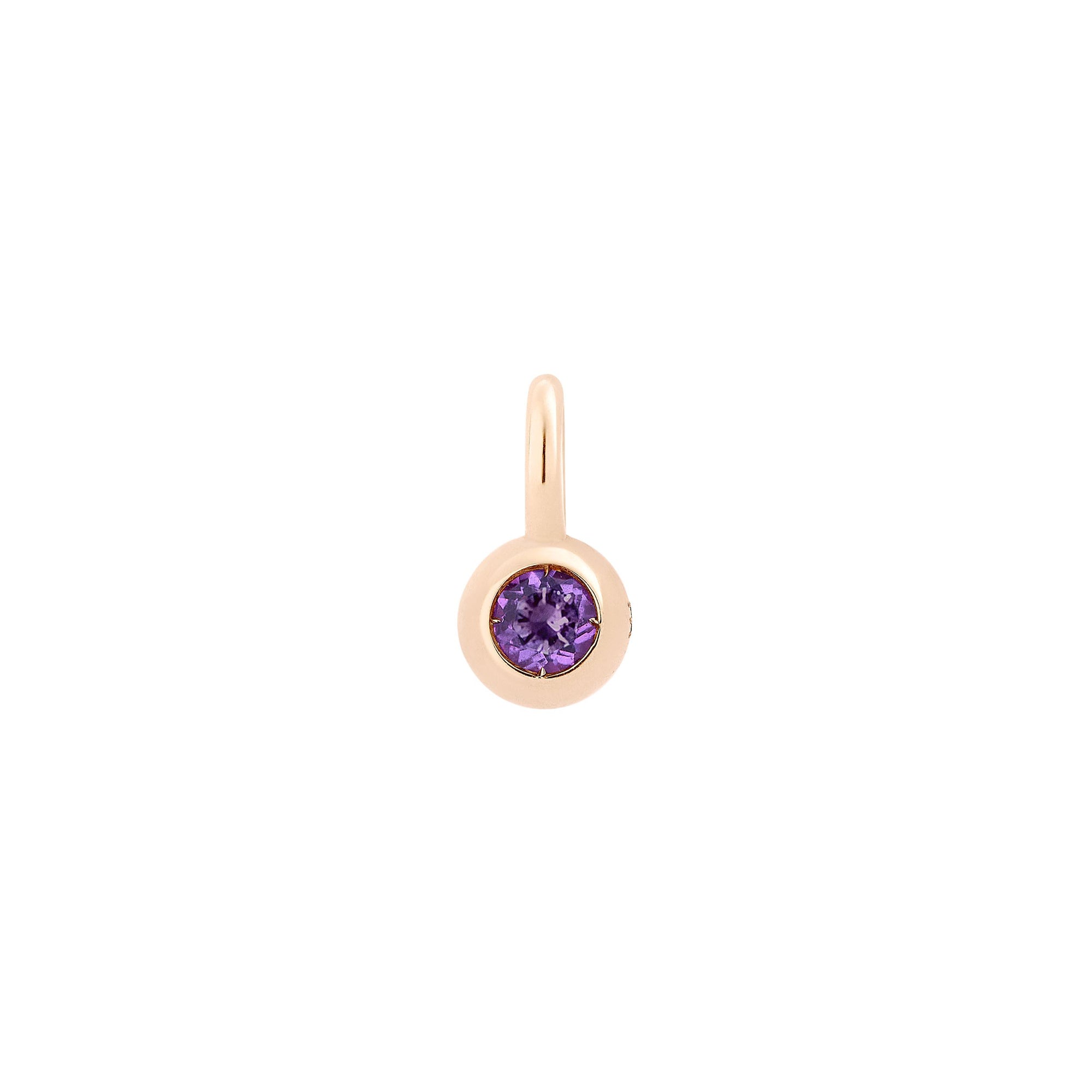 Bollicine rose gold & amethyst Charm - Rose Gold