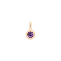 9K rose gold Bollicine charm with 1 amethyst (ct 0,09) - Rose Gold