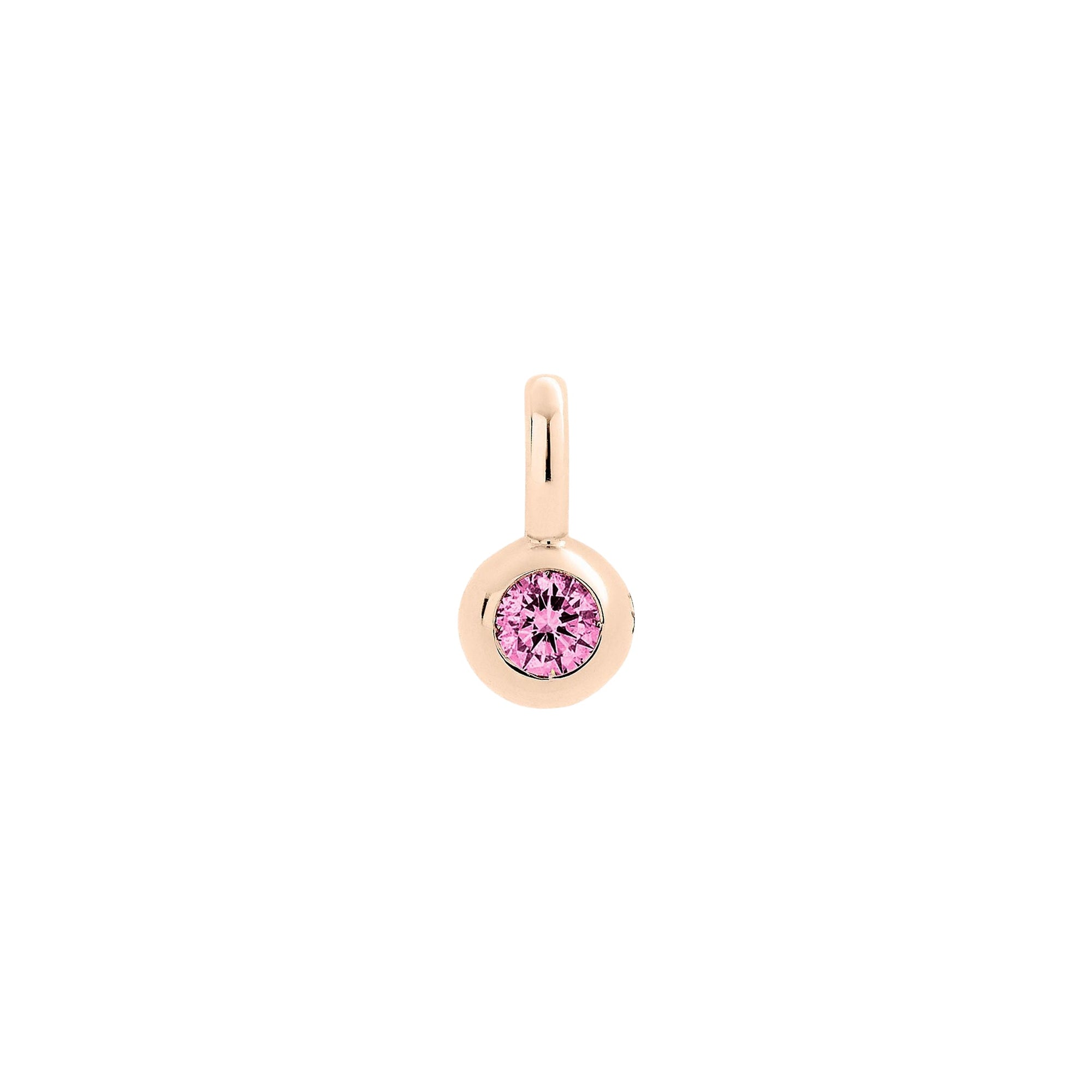 9K rose gold Bollicine charm with 1 pink sapphire (ct 0,08) - Rose Gold