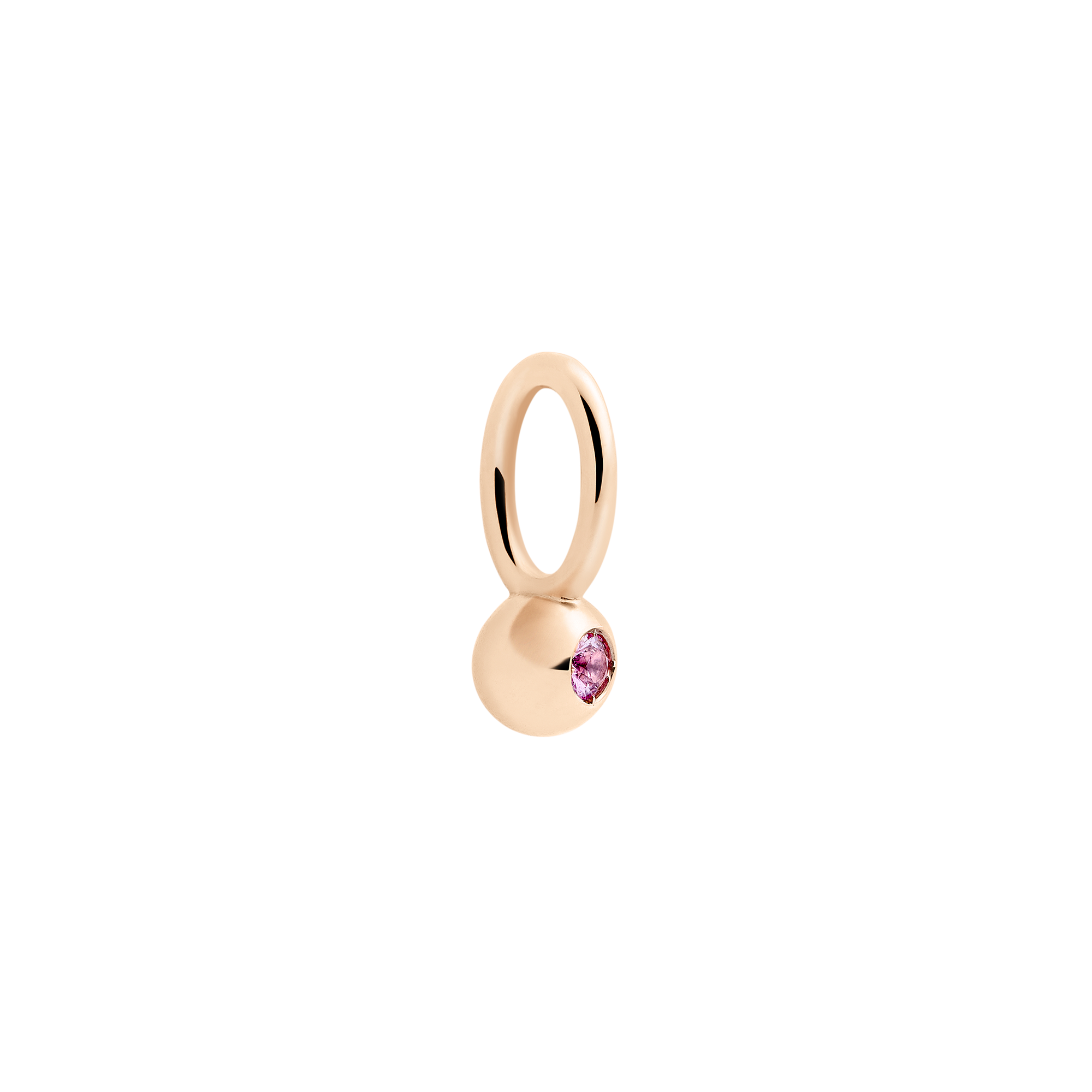 9K rose gold Bollicine charm with 1 pink sapphire (ct 0,08) - Rose Gold