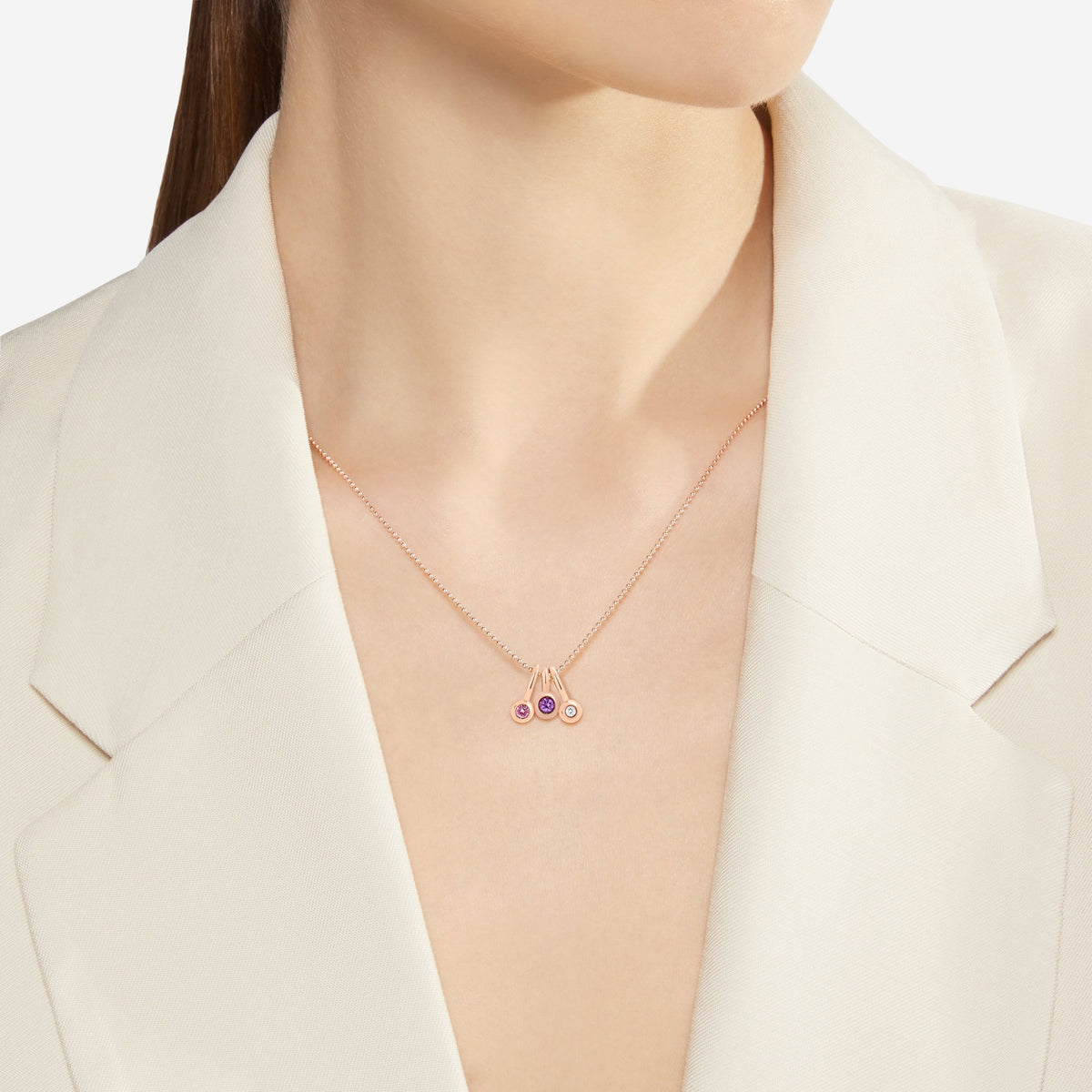 Bollicine rose gold & sapphire Charm - Rose Gold