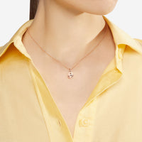 9K rose gold Dice for 30th birthday charm and 1 brown diamond (ct 0,03) Black cord included - Rose Gold