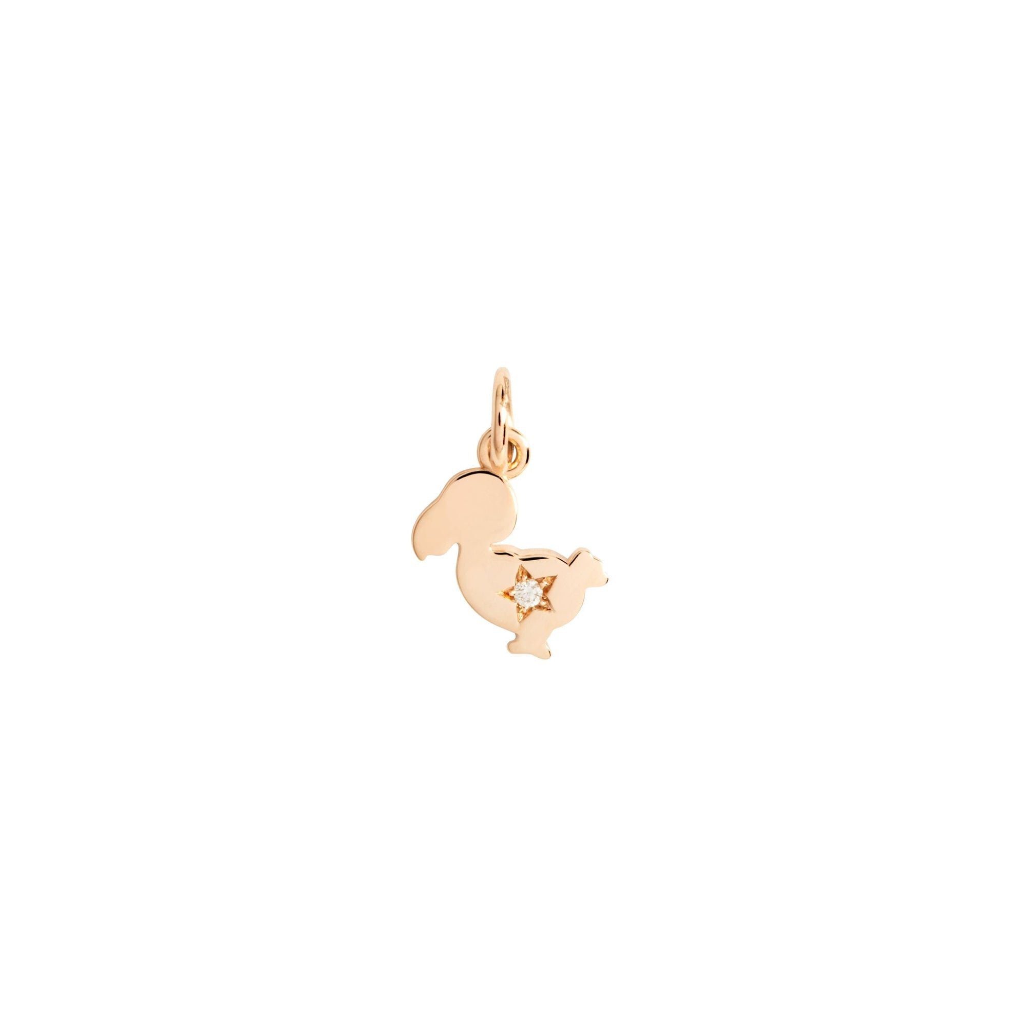 9K rose gold junior charm for 30th birthday and 1 white diamond (ct 0,01) - Rose Gold