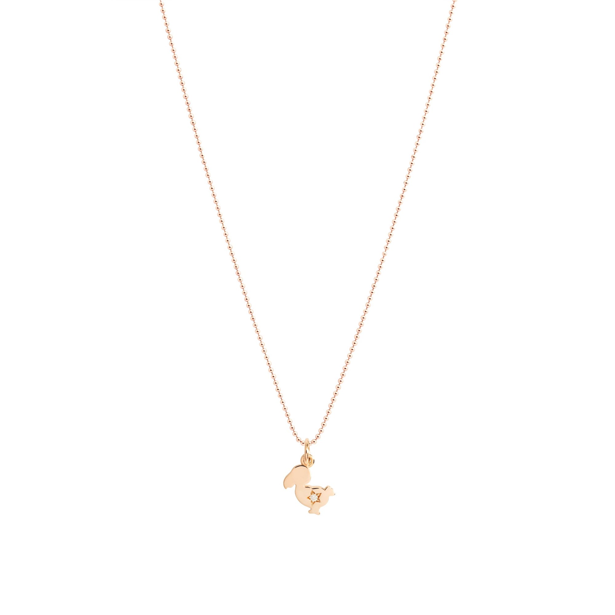 Dodo junior rose gold & diamond Charm - Rose Gold