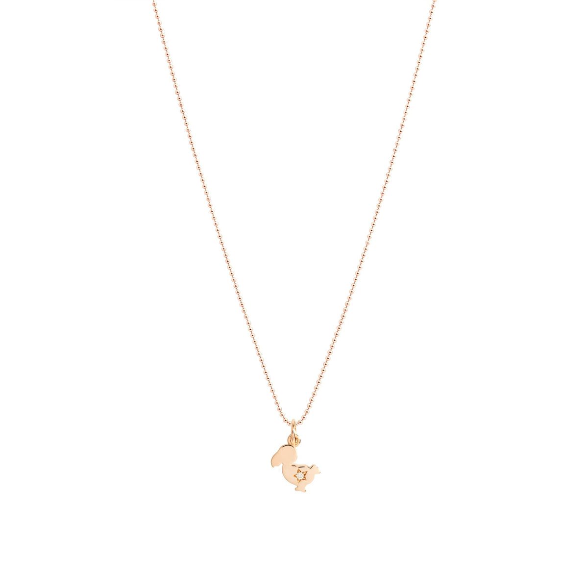 Dodo junior rose gold & diamond Charm - Rose Gold