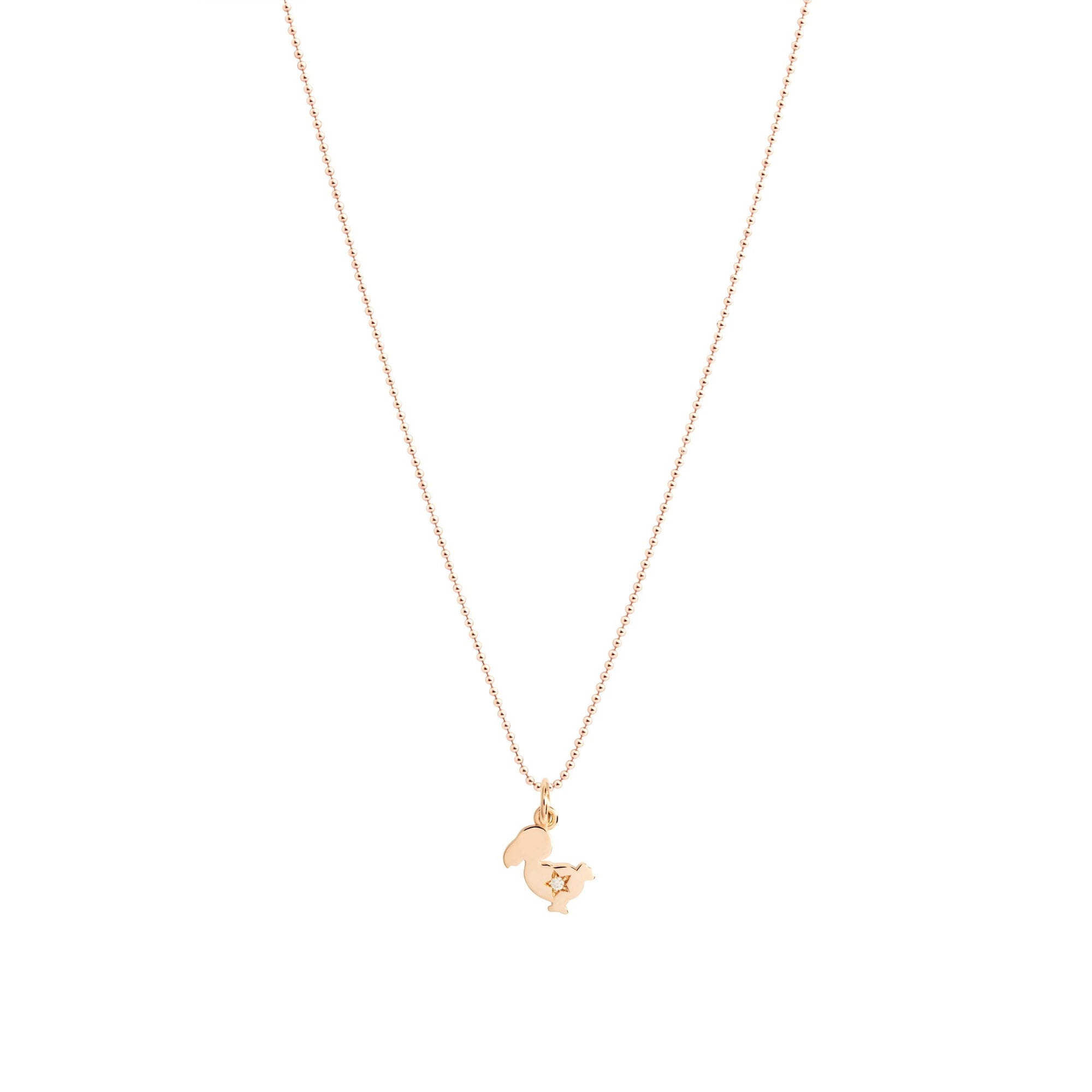 Dodo junior rose gold & diamond Charm - Rose Gold