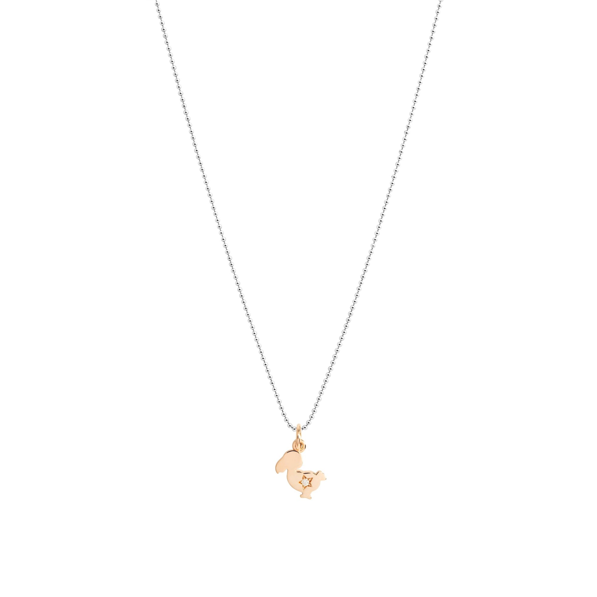 Dodo junior rose gold & diamond Charm - Rose Gold