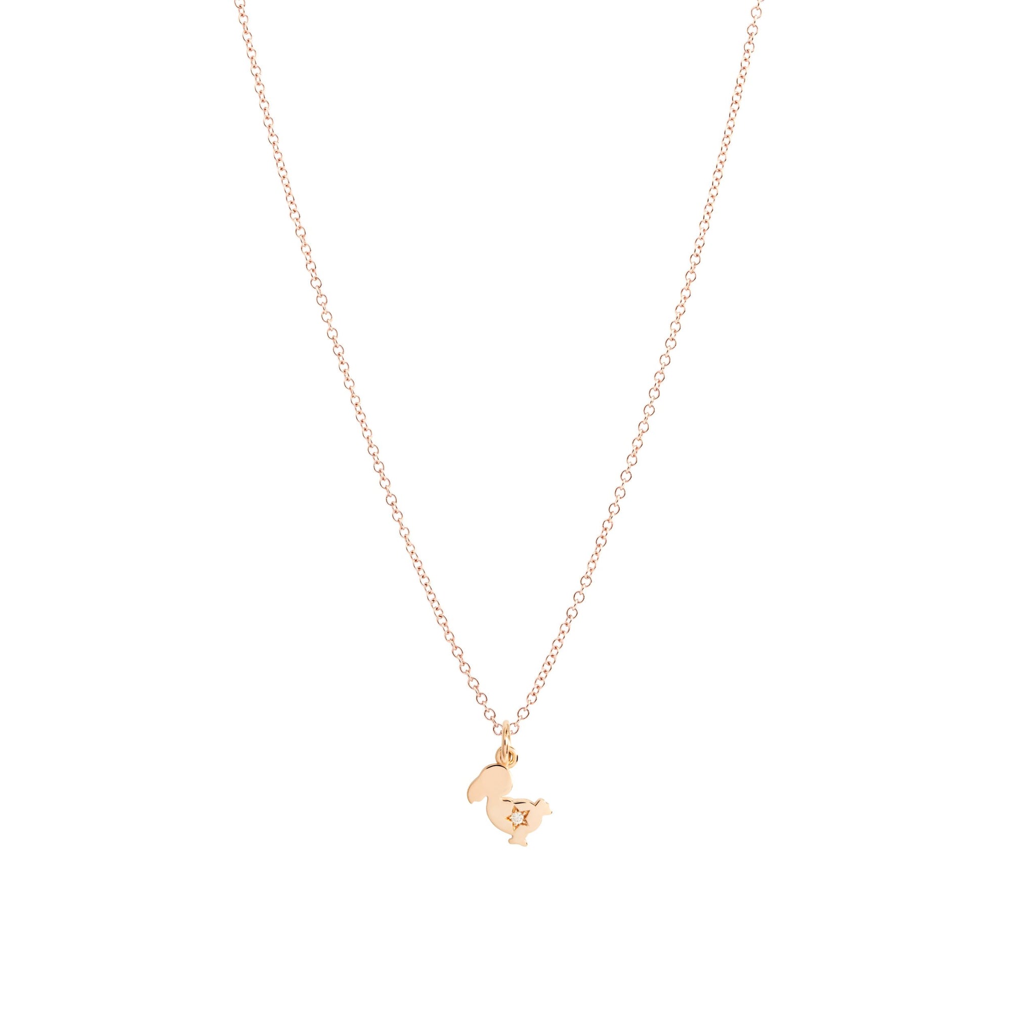 Dodo junior rose gold & diamond Charm - Rose Gold