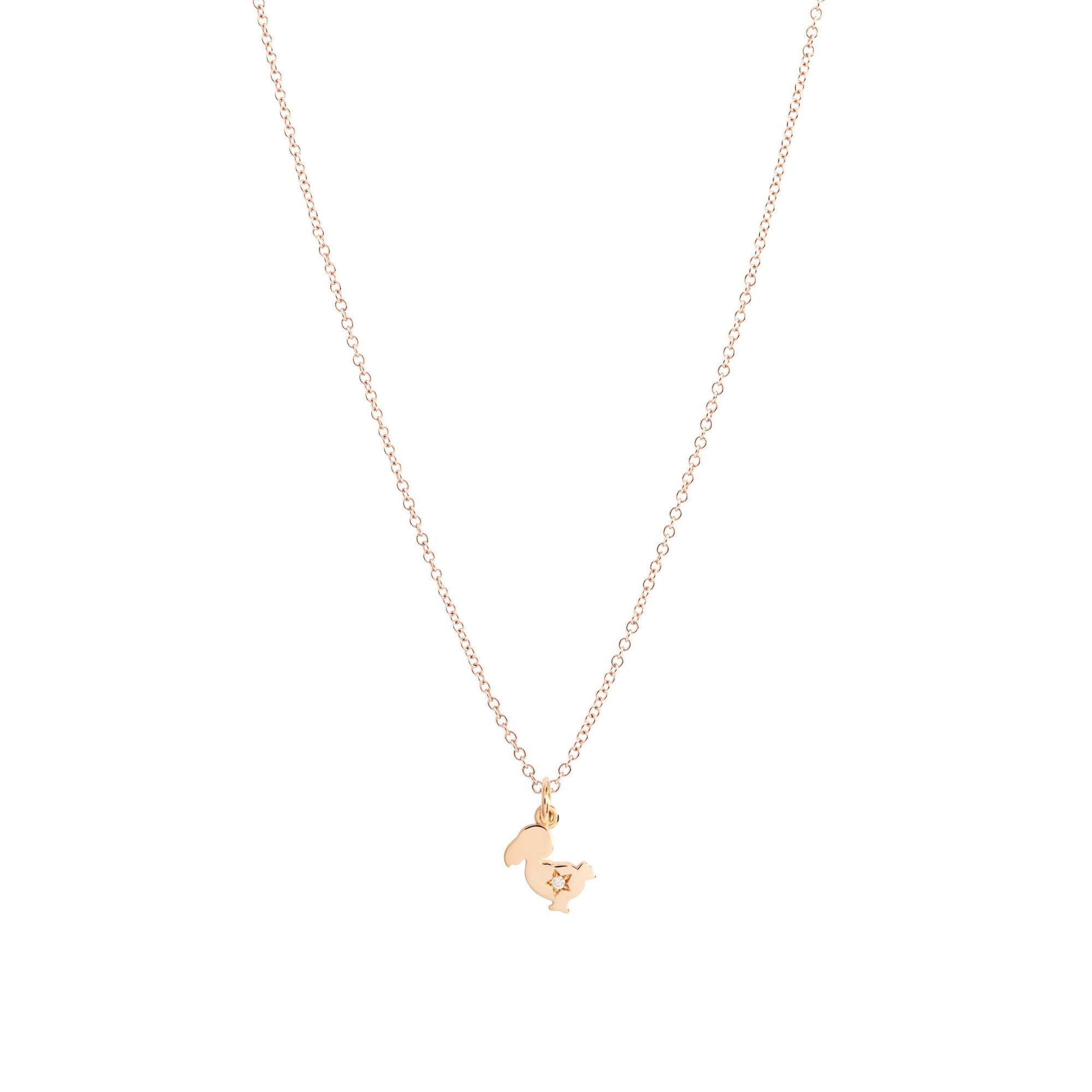 9K rose gold junior charm for 30th birthday and 1 white diamond (ct 0,01) - Rose Gold