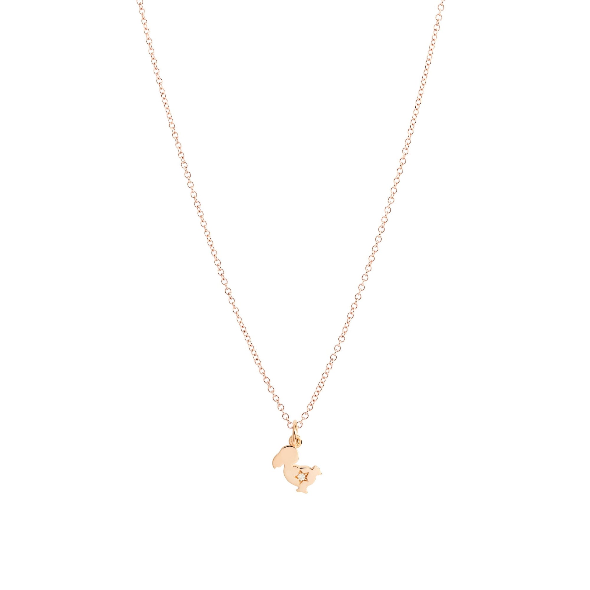 Dodo junior rose gold & diamond Charm - Rose Gold