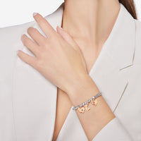 9K rose gold junior charm for 30th birthday and 1 white diamond (ct 0,01) - Rose Gold