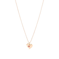 Lady dodo rose gold & ruby Charm - Rose Gold & Red