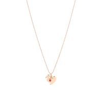 Lady dodo rose gold & ruby Charm - Rose Gold & Red