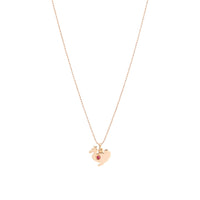 9K rose gold lady dodo charm for 30th birthday and 1 ruby (ct 0,03) - Rose Gold
