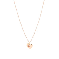 Lady dodo rose gold & ruby Charm - Rose Gold & Red