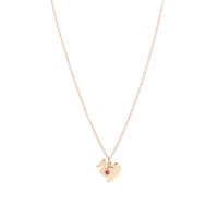 Lady dodo rose gold & ruby Charm - Rose Gold & Red