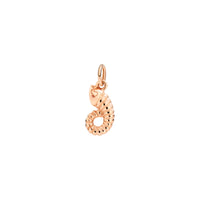 Aries charm in 9K rose gold Black cord included - Rose Gold