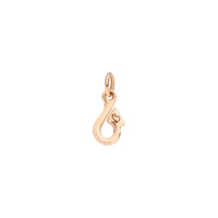 Pisces charm in 9K rose gold Black cord included - Rose Gold