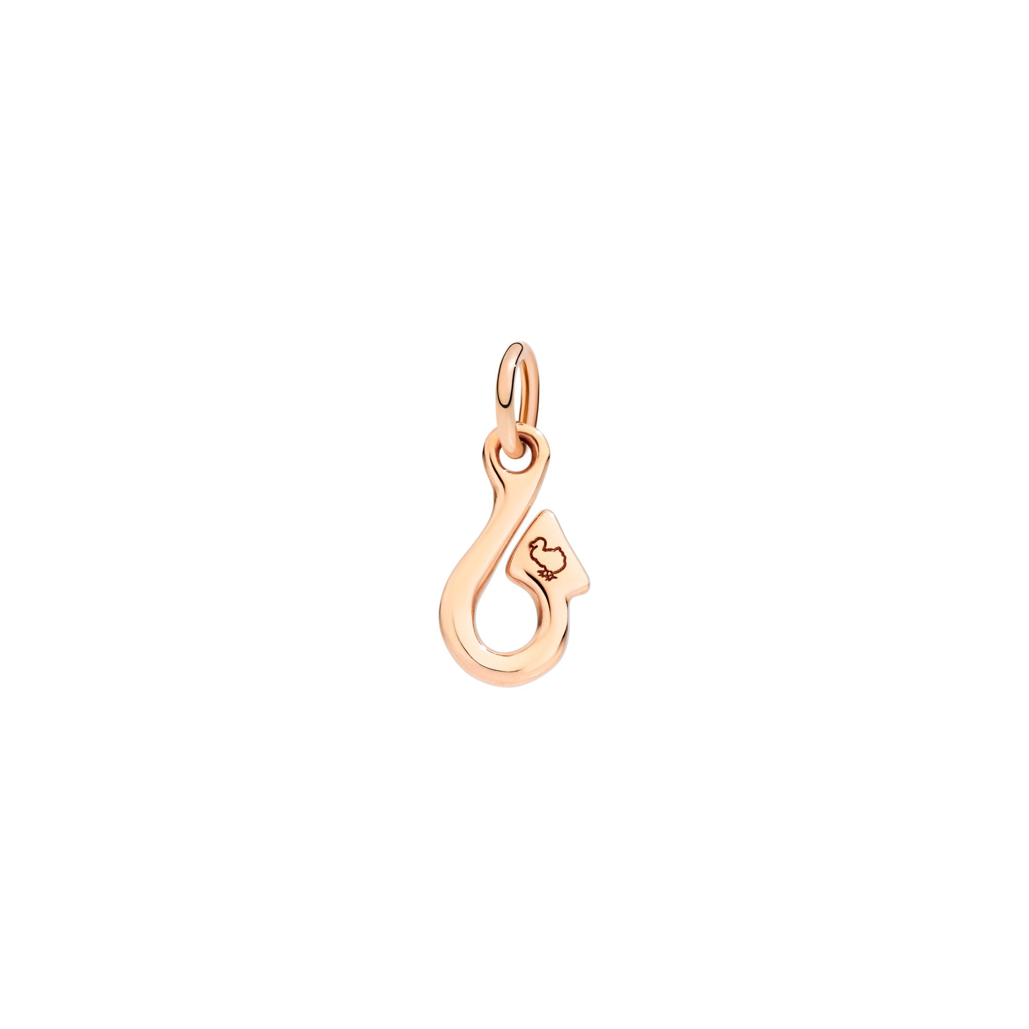 Pisces charm in 9K rose gold Black cord included - Rose Gold