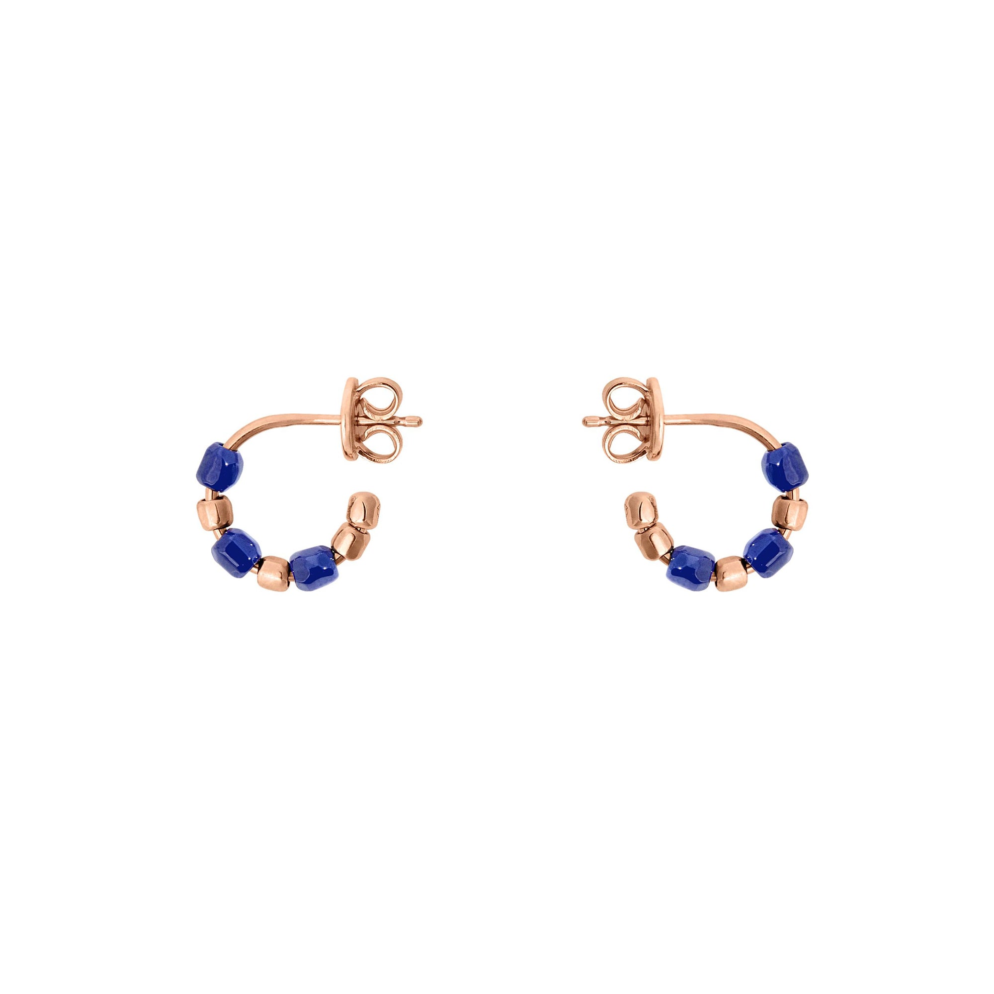 Granelli rose gold & blue ceramic Earrings - Rose Gold & Blue