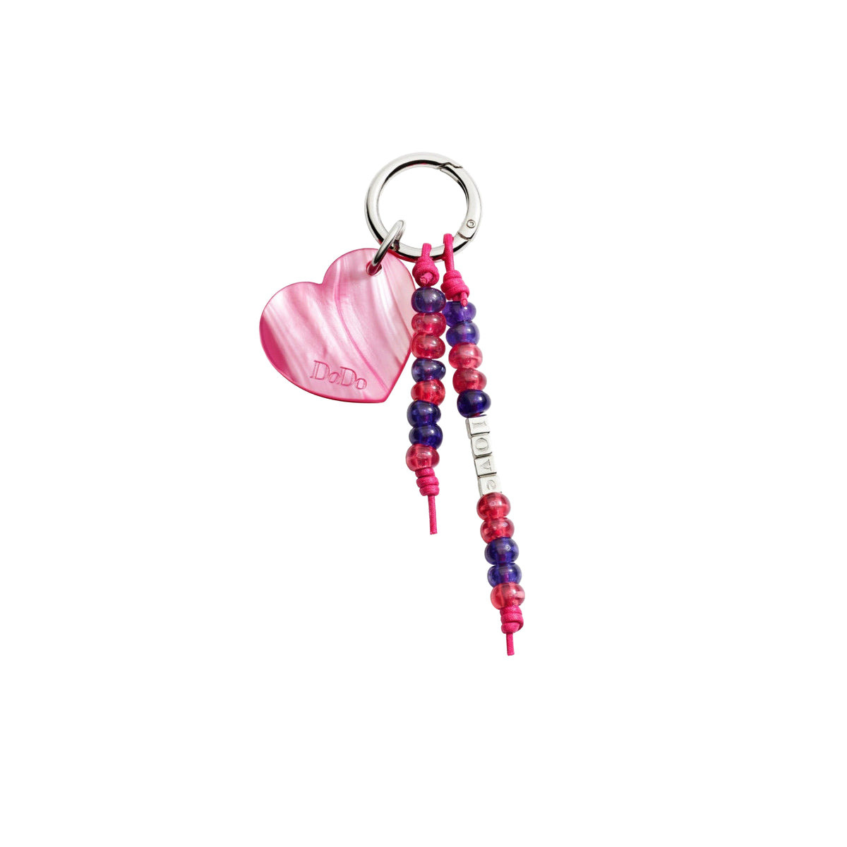 Bag Charm Heart - Steel