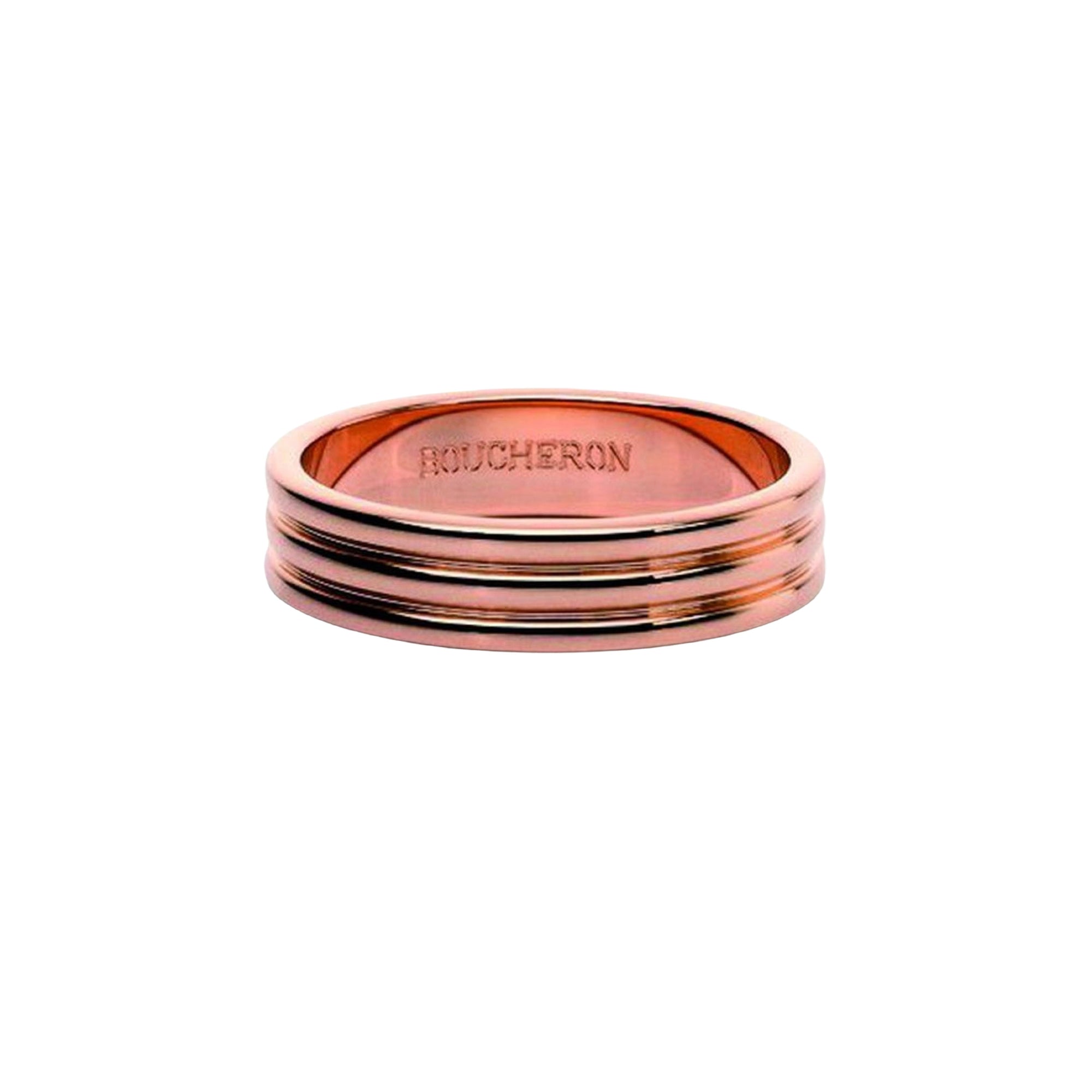 Godrons L pink gold Wedding Ring - Pink