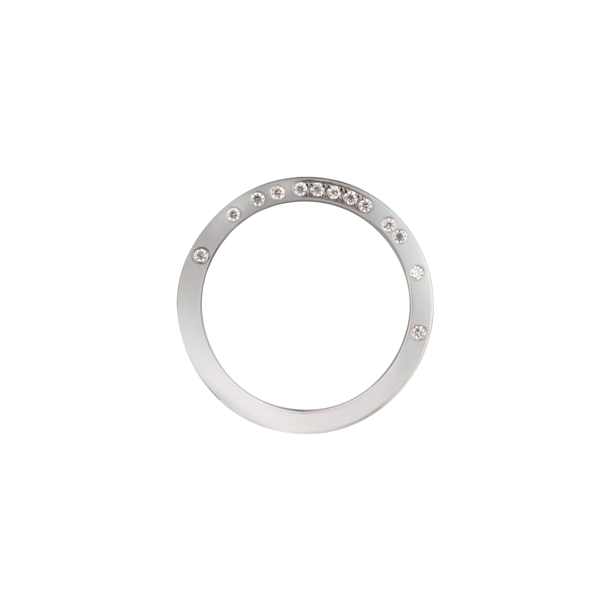 Epure platinum & paved profile Wedding Ring - White