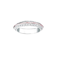 Eternelle Grace white & pink gold paved Wedding Ring - White & Pink