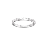 Mini Facette platinum & round diamonds Wedding Ring - White