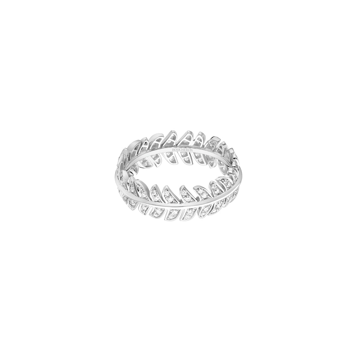 Plume De Paon white gold & diamonds Wedding Band - White gold