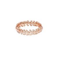 Plume de Paon pink gold & diamonds Wedding Band - Pink