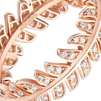 Plume de Paon pink gold & diamonds Wedding Band - Pink