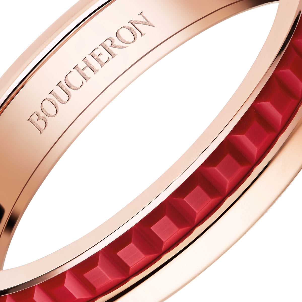 Quatre Red Edition pink gold & red hyceram Wedding Band - Pink & Red