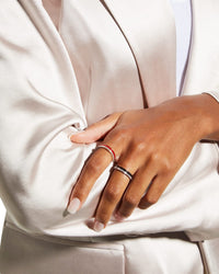 Quatre Red Edition pink and white gold red hyceram & diamonds Wedding Band - White & Pink & Red