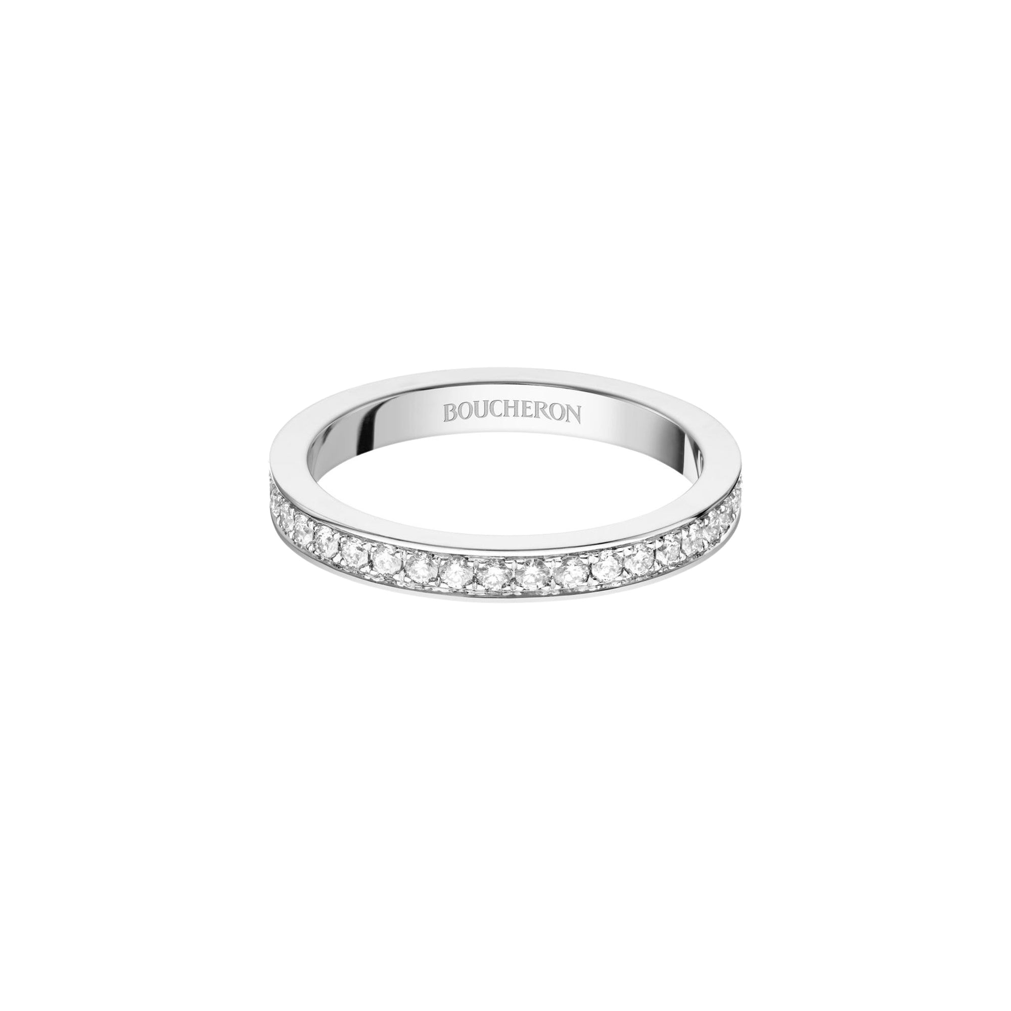 Beloved platinum & full paved diamonds Wedding Band - White