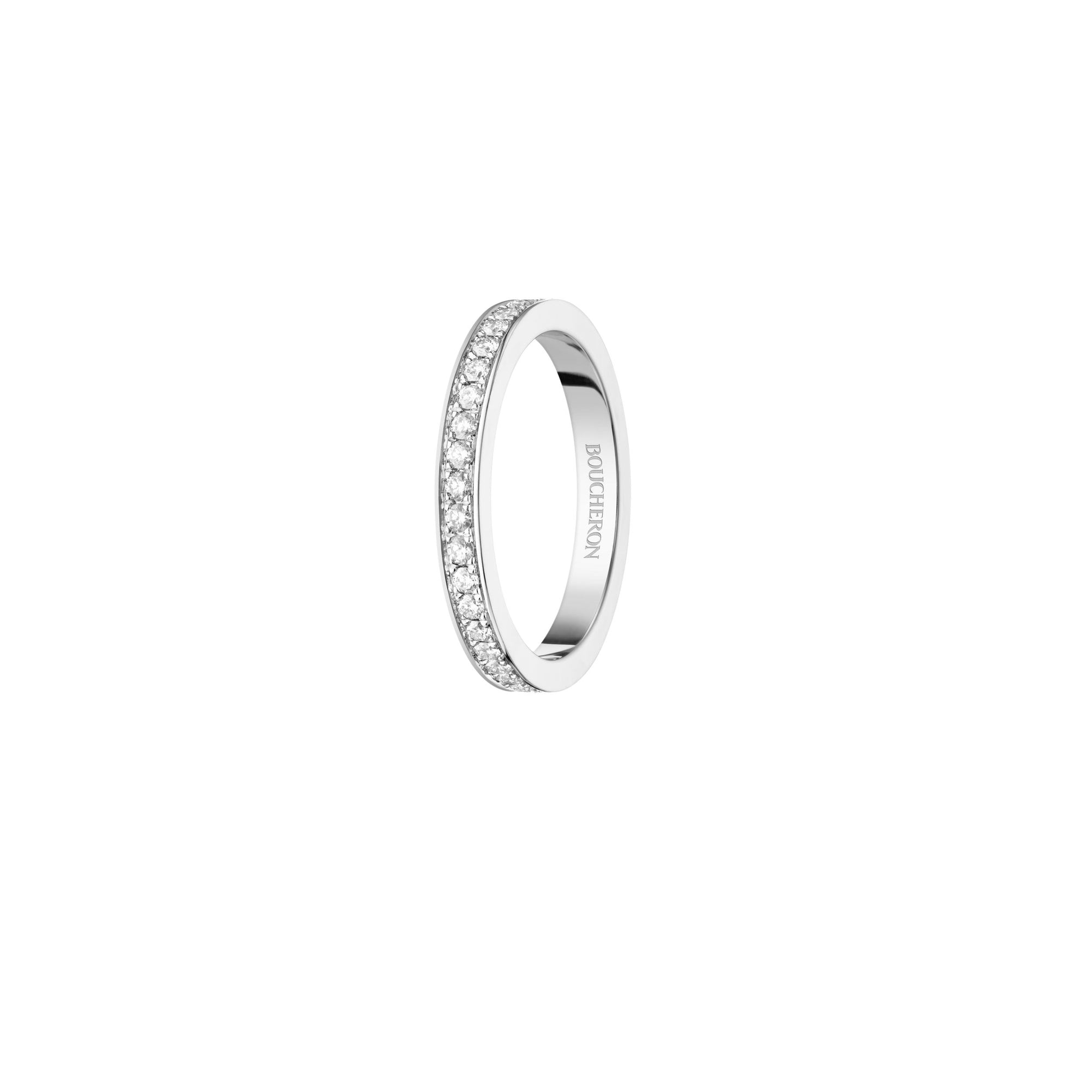 Beloved platinum & full paved diamonds Wedding Band - White
