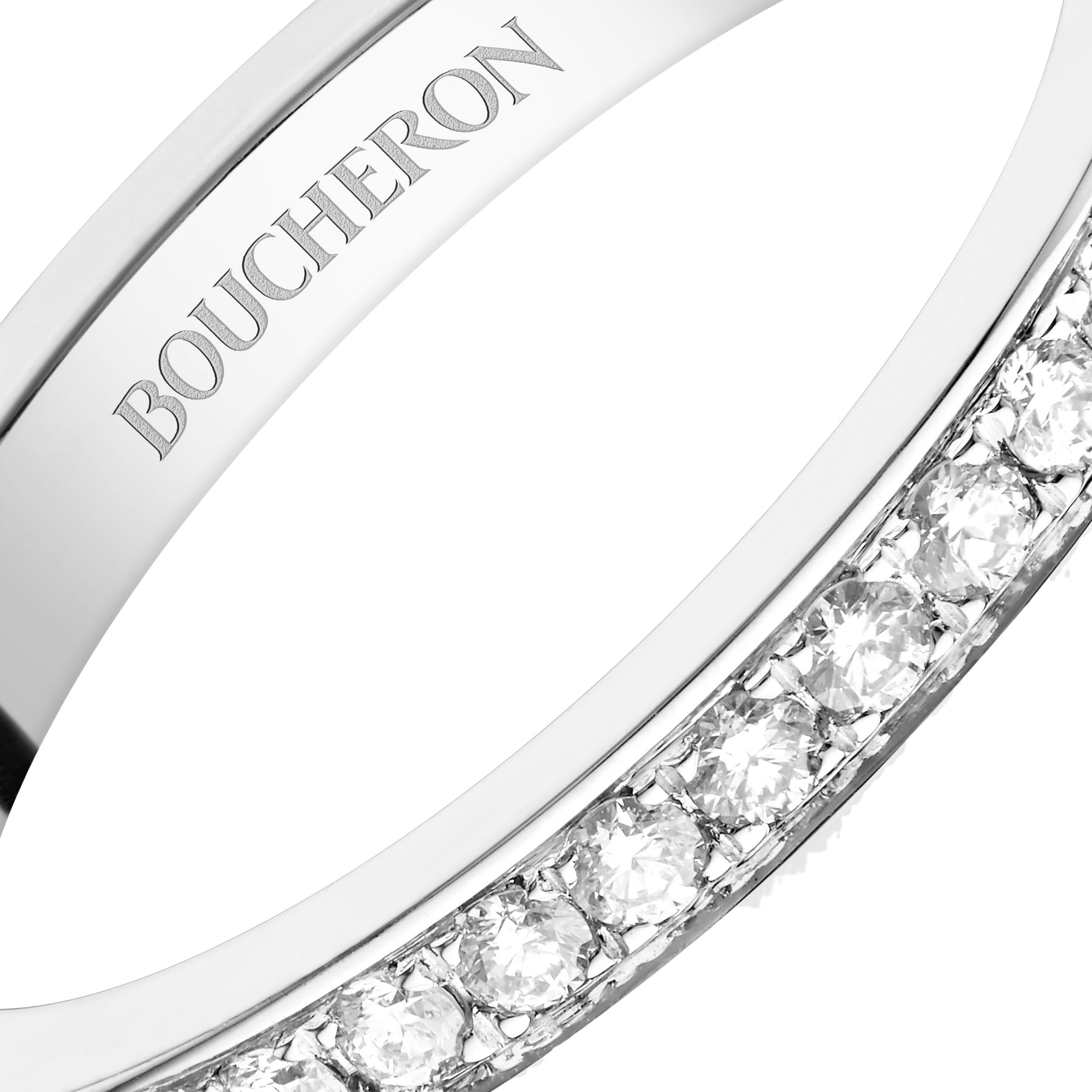 Beloved platinum & full paved diamonds Wedding Band - White