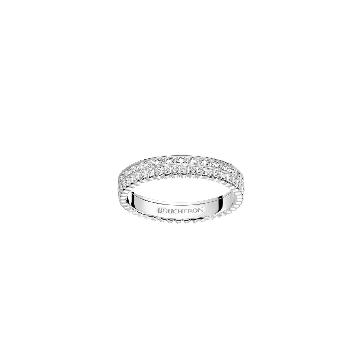 Quatre Radiant Edition white gold & diamonds Wedding Band - White