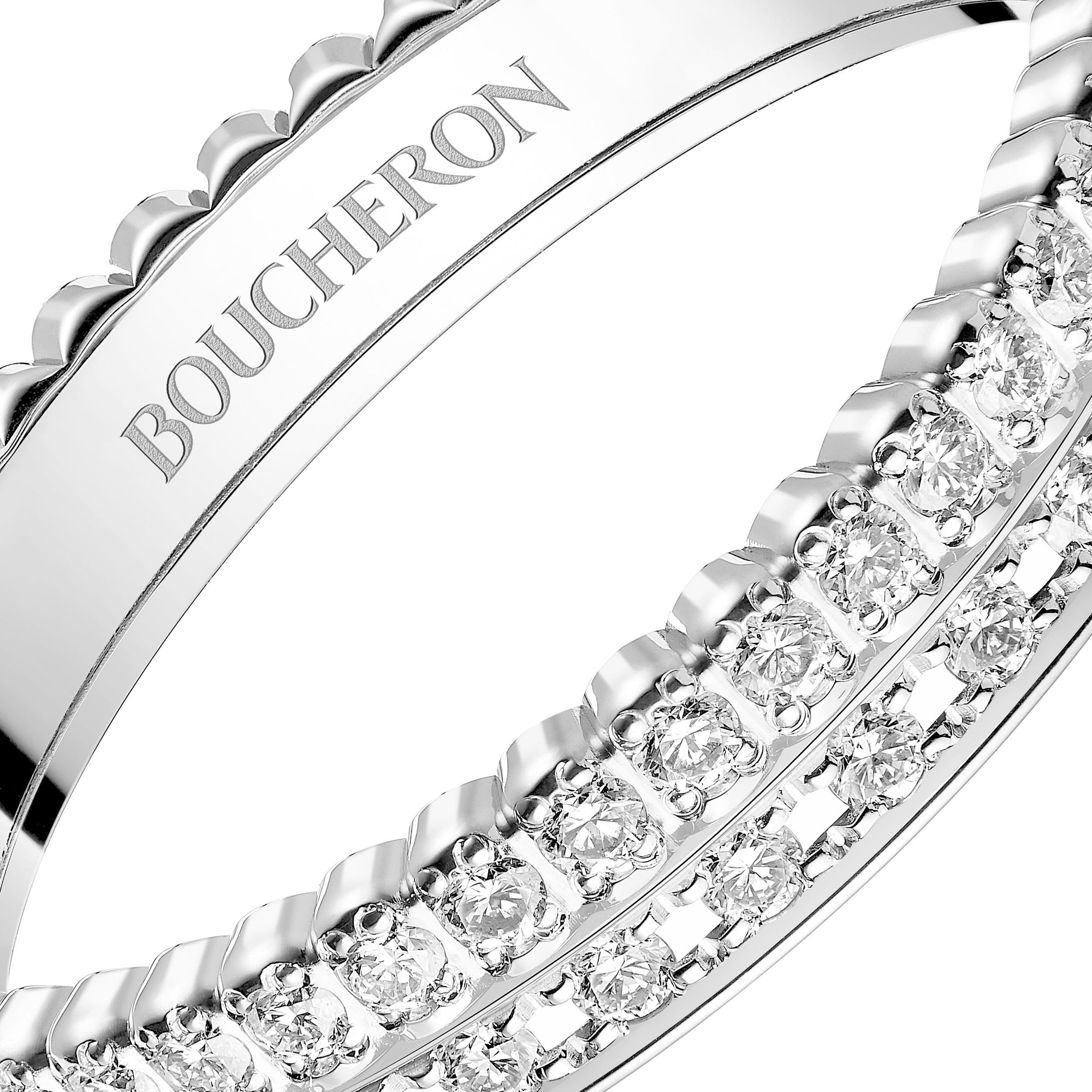 Quatre Radiant Edition white gold & diamonds Wedding Band - White
