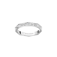 Facette M platinum & full paved diamonds Wedding Band - White