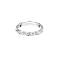 Facette M platinum & full paved diamonds Wedding Band - White
