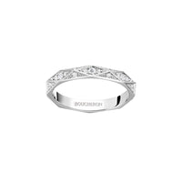 Facette M platinum & full paved diamonds Wedding Band - White