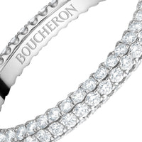 Epure white gold & three-rows diamonds Wedding Ring - White