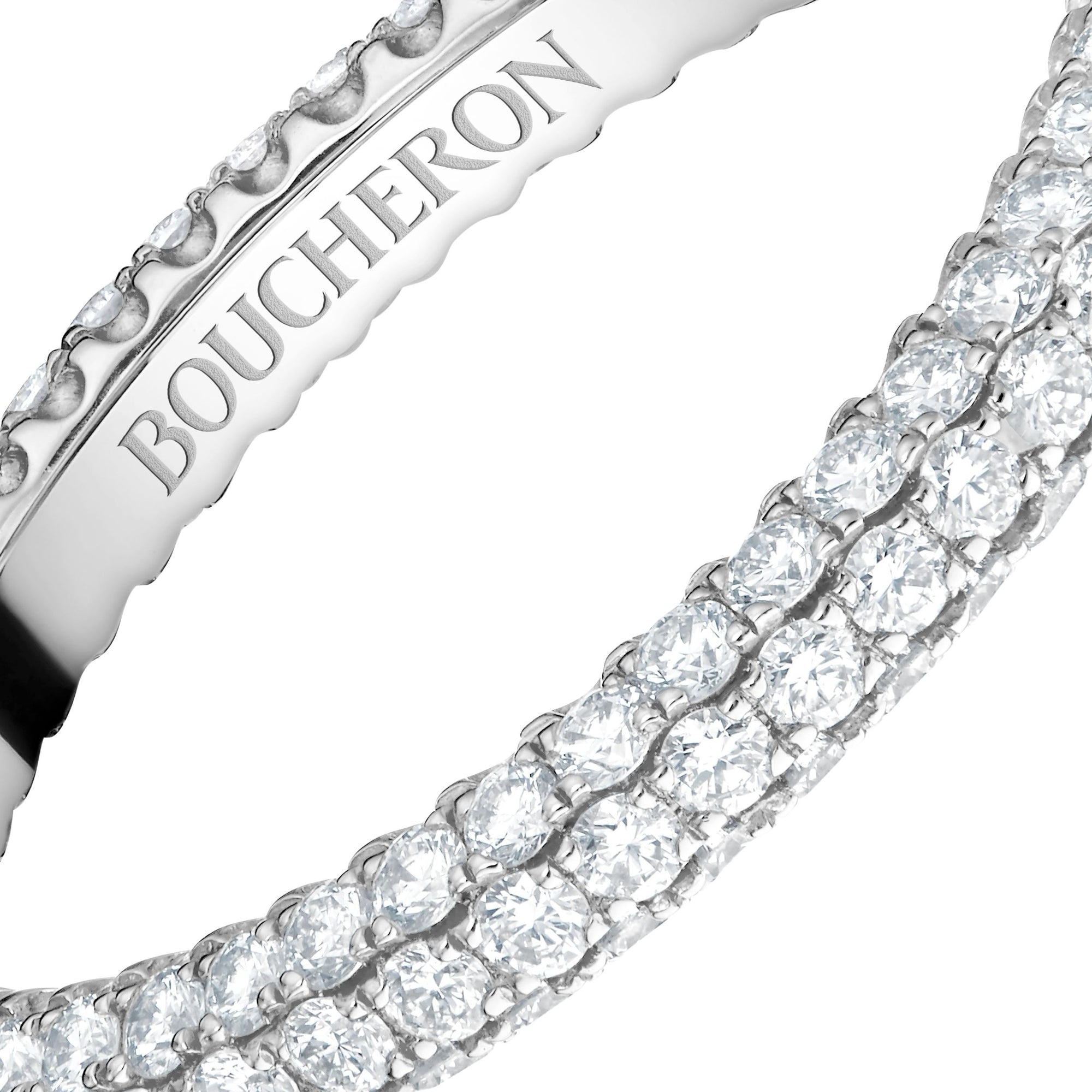 Epure white gold & three-rows diamonds Wedding Ring - White