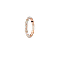 Epure pink gold & three-rows diamonds Wedding Ring - Pink